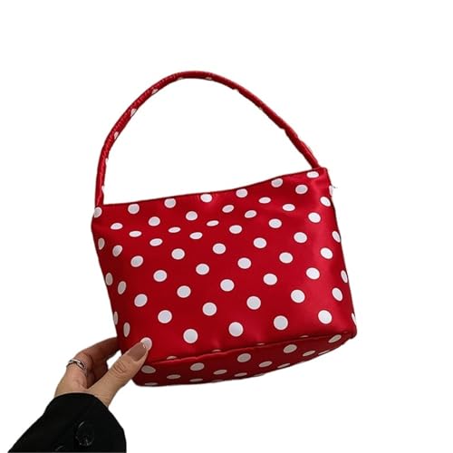 Pure Color Polka Dot Umhängetasche Achseltasche Unterarmtasche for Damen(Red) von MZYFDC