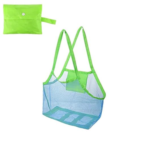 Sand Away Protable Mesh Bag Spielzeug Aufbewahrungstaschen Schwimmen Großer Strand for Handtücher Frauen Kosmetik Make-Up(Blue Large) von MZYFDC