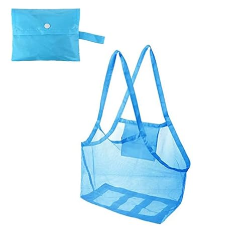 Sand Away Protable Mesh Bag Spielzeug Aufbewahrungstaschen Schwimmen Großer Strand for Handtücher Frauen Kosmetik Make-Up(Blue1 Large) von MZYFDC