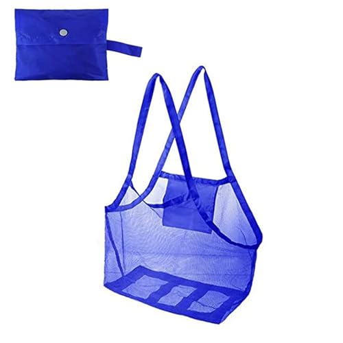 Sand Away Protable Mesh Bag Spielzeug Aufbewahrungstaschen Schwimmen Großer Strand for Handtücher Frauen Kosmetik Make-Up(Blue2 Large) von MZYFDC