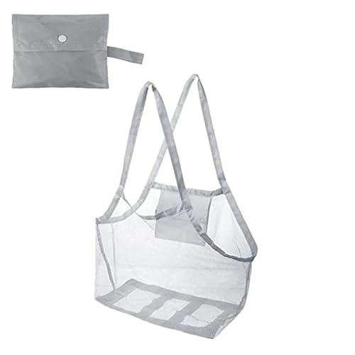 Sand Away Protable Mesh Bag Spielzeug Aufbewahrungstaschen Schwimmen Großer Strand for Handtücher Frauen Kosmetik Make-Up(Gray Large) von MZYFDC