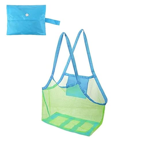 Sand Away Protable Mesh Bag Spielzeug Aufbewahrungstaschen Schwimmen Großer Strand for Handtücher Frauen Kosmetik Make-Up(Green Large) von MZYFDC