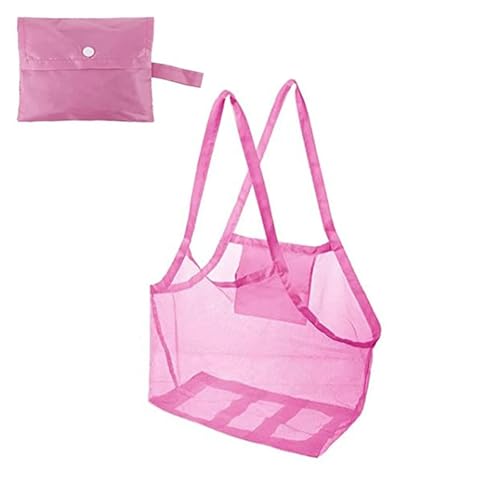 Sand Away Protable Mesh Bag Spielzeug Aufbewahrungstaschen Schwimmen Großer Strand for Handtücher Frauen Kosmetik Make-Up(Pink Large) von MZYFDC