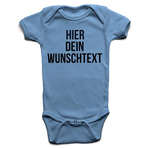 Baby Body mit Wunschtext - Selber gestalten mit dem Amazon Designertool - Tshirt Druck - Shirt Designer Babybody Strampler dustyblue 3-6 Monate von Ma2ca