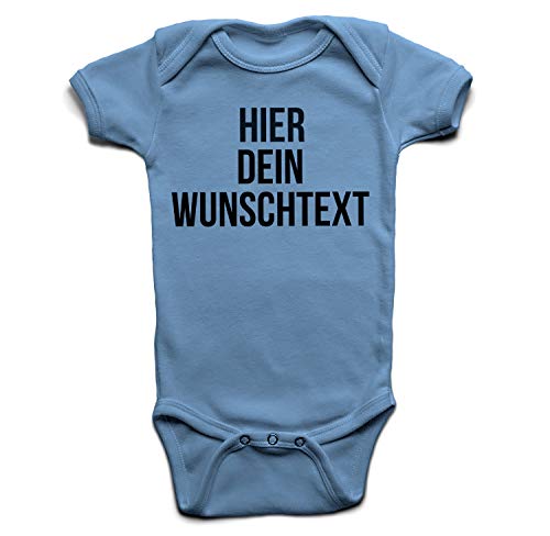 Baby Body mit Wunschtext - Selber gestalten mit dem Amazon Designertool - Tshirt Druck - Shirt Designer Babybody Strampler dustyblue 6-12 Monate von Ma2ca