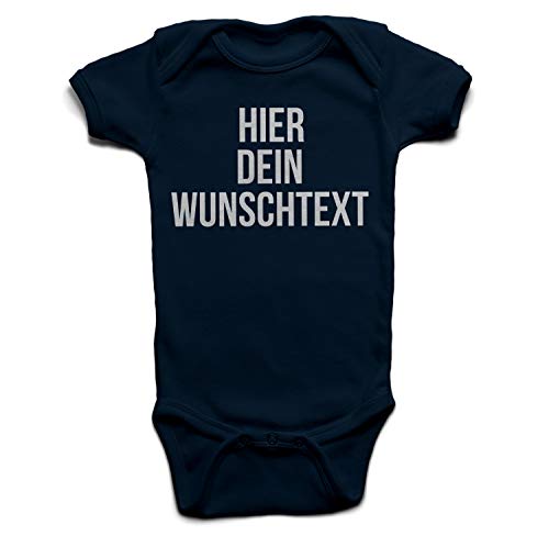 Baby Body mit Wunschtext - Selber gestalten mit dem Amazon Designertool - Tshirt Druck - Shirt Designer Babybody Strampler navy 6-12 Monate von Ma2ca