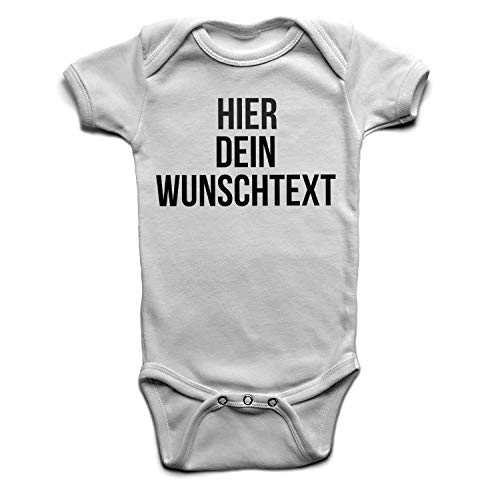 Baby Body mit Wunschtext - Selber gestalten mit dem Amazon Designertool - Tshirt Druck - Shirt Designer Babybody Strampler white 6-12 Monate von Ma2ca