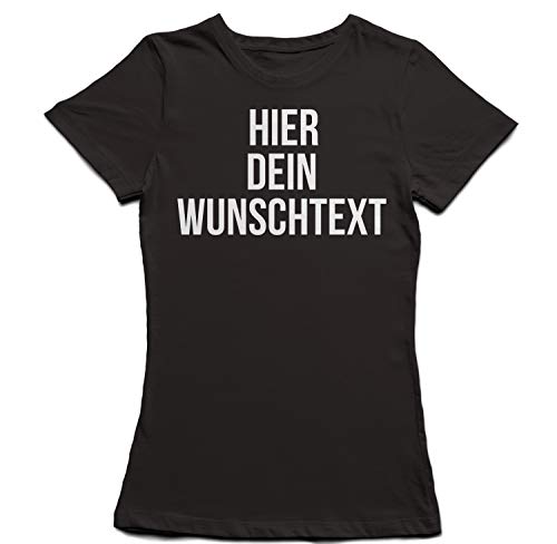 Damen Frauen T-Shirt mit Wunschtext - Selber gestalten mit dem Amazon T Shirt Designer - Tshirt Druck - Shirt Designer Rundhals Damen T-Shirt-Charcoal-m von Ma2ca