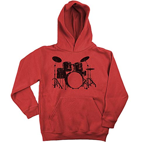 Ma2ca Drums Drummer Schlagzeuger Kinder Kapuzenpullover Hoodie-red-XL von Ma2ca