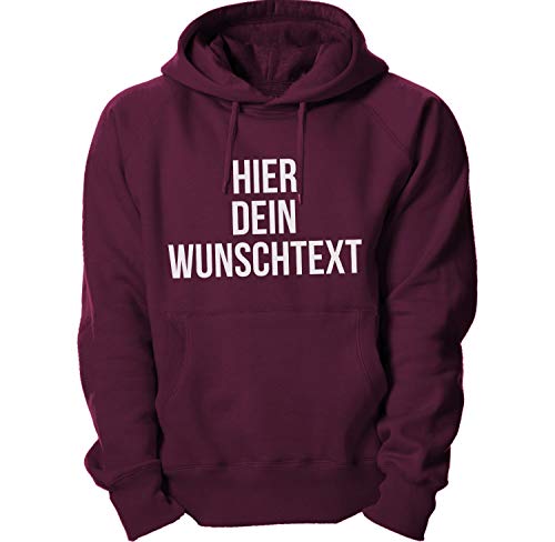 Ma2ca Kapuzenpullover mit Wunschtext/Selber gestalten mit dem Amazon T-Shirt Designer/Hoodie Druck/Shirt Designer Kapuzenpullover Hoodie-Burgundy-m von Ma2ca