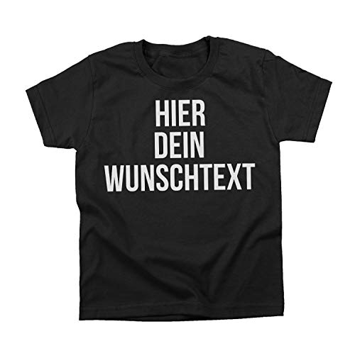 Ma2ca Kinder T-Shirt - Unisex, Schwarz, Kurzarm, XS (9-116), EU 28-31, Regular, Hochwertiger, schwerer Stoff, Buchstabenmuster, T-Shirt Designer, Rundhals, 104 von Ma2ca