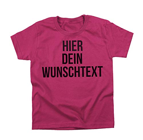 Kinder Jungen und Mädchen T-Shirt mit Wunschtext - Selber gestalten mit dem Amazon T Shirt Designer - Tshirt Druck - Shirt Designer Rundhals Kinder T-Shirt-Fuchsia-l von Ma2ca