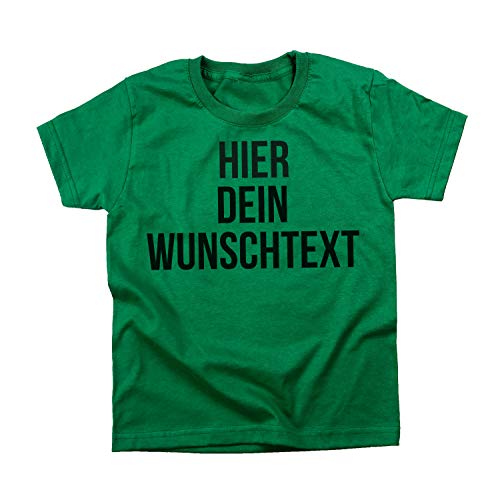 Kinder Jungen und Mädchen T-Shirt mit Wunschtext - Selber gestalten mit dem Amazon T Shirt Designer - Tshirt Druck - Shirt Designer Rundhals Kinder T-Shirt-Kelly-XL von Ma2ca