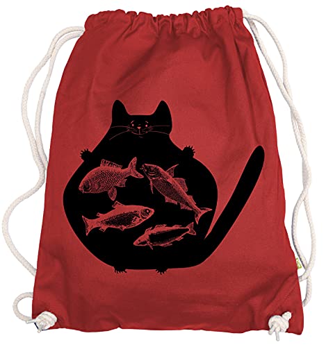 Ma2ca® - Catfish Cat Katze Katzen Gymsac Turnbeutel - Stoffbeutel Tasche Hipster Sportbeutel Rucksack Bedruckt von Ma2ca