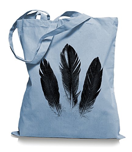 Ma2ca® Feathers Feder - Jutebeutel Stoffbeutel Tragetasche/Bag WM101-skyblue von Ma2ca