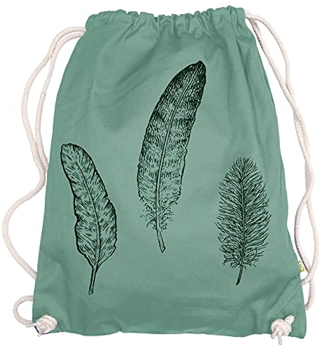 Ma2ca® - Feder Feathers Gymsac Turnbeutel - Stoffbeutel Tasche Hipster Sportbeutel Rucksack Bedruckt von Ma2ca