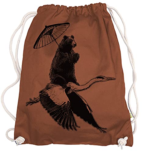 Ma2ca® - Flying Bird Gymsac Turnbeutel - Stoffbeutel Tasche Hipster Sportbeutel Rucksack Bedruckt Vogel Vögel Bär Bären Natur Tiere von Ma2ca