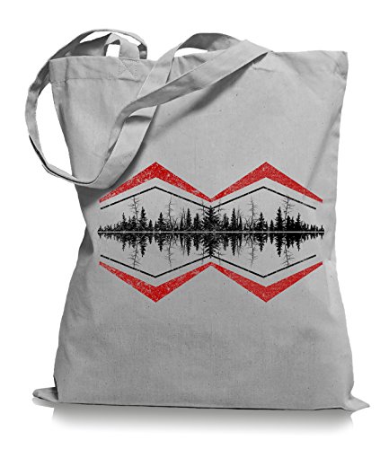 Ma2ca® Forrest Lines - Jutebeutel Stoffbeutel Tragetasche/Bag WM101-light_grey von Ma2ca