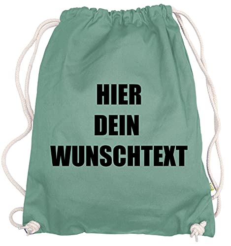 Ma2ca® Gymsac Turnbeutel/Jutebeutel Rucksack Bag Seesack mit eigenen Wunschtext Personalisieren Green von Ma2ca