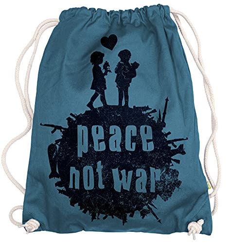 Ma2ca® - Not War Turnbeutel - Stoffbeutel Tasche Hipster Sportbeutel Rucksack Bedruckt Peace Frieden von Ma2ca