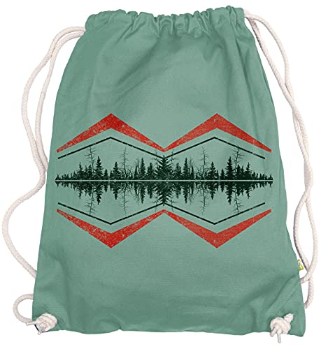 Ma2ca® - Red Lines Forrest Wald Wälder Natur Gymsac Turnbeutel - Stoffbeutel Tasche Hipster Sportbeutel Rucksack Bedruckt von Ma2ca