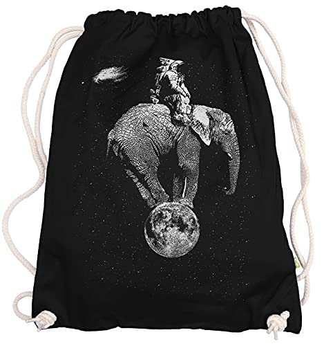 Ma2ca® - Space Elephant Elefant Moon Mond Gymsac Turnbeutel - Stoffbeutel Tasche Hipster Sportbeutel Rucksack Bedruckt von Ma2ca