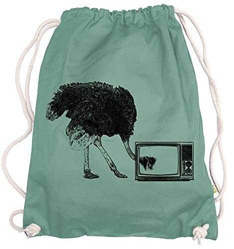 Ma2ca® - Strauss TV Vogel Vögel Hipster Gymsac Turnbeutel - Stoffbeutel Tasche Hipster Sportbeutel Rucksack Bedruckt von Ma2ca