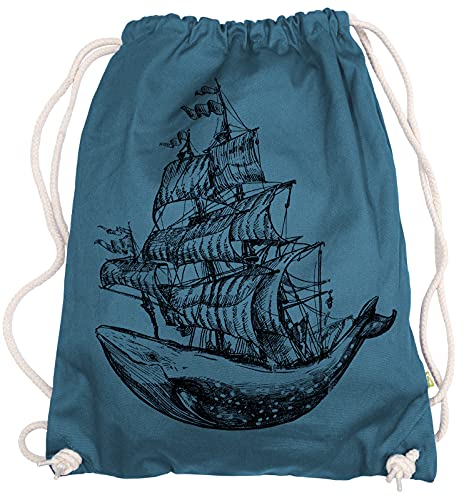 Ma2ca® - Whaleship Wale Wal Schiff Gymsac Turnbeutel - Stoffbeutel Tasche Hipster Sportbeutel Rucksack Bedruckt von Ma2ca