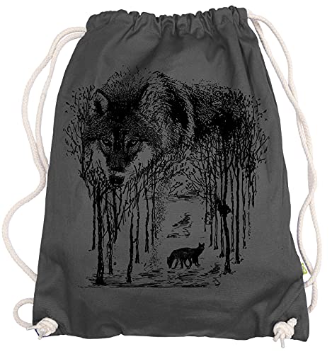 Ma2ca® - Wolf Forrest Wälder Wald Nature Natur Wölfe Gymsac Turnbeutel - Stoffbeutel Tasche Hipster Sportbeutel Rucksack Bedruckt von Ma2ca