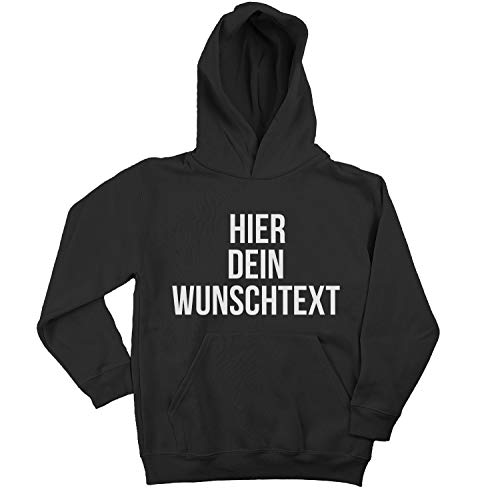 Ma2ca Kinder Kapuzenpullover mit Wunschtext/Selber gestalten mit dem Amazon T-Shirt Designer/Hoodie Druck/Shirt Designer Kinder Kapuzenpullover Hoodie-Black-l von Ma2ca