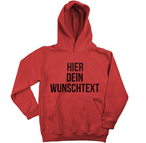 Ma2ca Kinder Kapuzenpullover mit Wunschtext/Selber gestalten mit dem Amazon T-Shirt Designer/Hoodie Druck/Shirt Designer Kinder Kapuzenpullover Hoodie-red-XL von Ma2ca