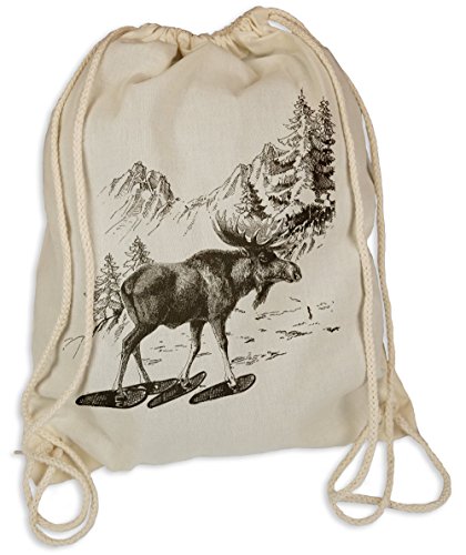 Snowboots Moose - Gymsac Turnbeutel - Stoffbeutel Hipster Sportbeutel Rucksack Tasche Elch Hirsch REH Canada Kanada von Ma2ca