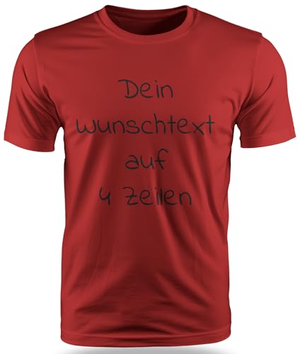 T-Shirt mit Wunschtext - Selber gestalten mit dem Amazon T Shirt Designer - Tshirt Druck - Shirt Designer Herren Männer T-Shirt-red-l von Ma2ca