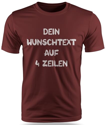 T-Shirt mit Wunschtext - Selber gestalten mit dem Amazon T Shirt Designer - Tshirt Druck - Shirt Designer Herren Männer T-Shirt-Burgundy-s von Ma2ca