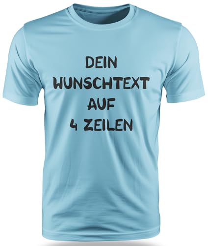 T-Shirt mit Wunschtext - Selber gestalten mit dem Amazon T Shirt Designer - Tshirt Druck - Shirt Designer Herren Männer T-Shirt-SkyBlue-XL von Ma2ca