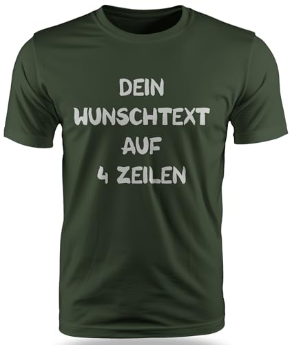 T-Shirt mit Wunschtext - Selber gestalten mit dem Amazon T Shirt Designer - Tshirt Druck - Shirt Designer Herren Männer T-Shirt-urbankhaki-XL von Ma2ca