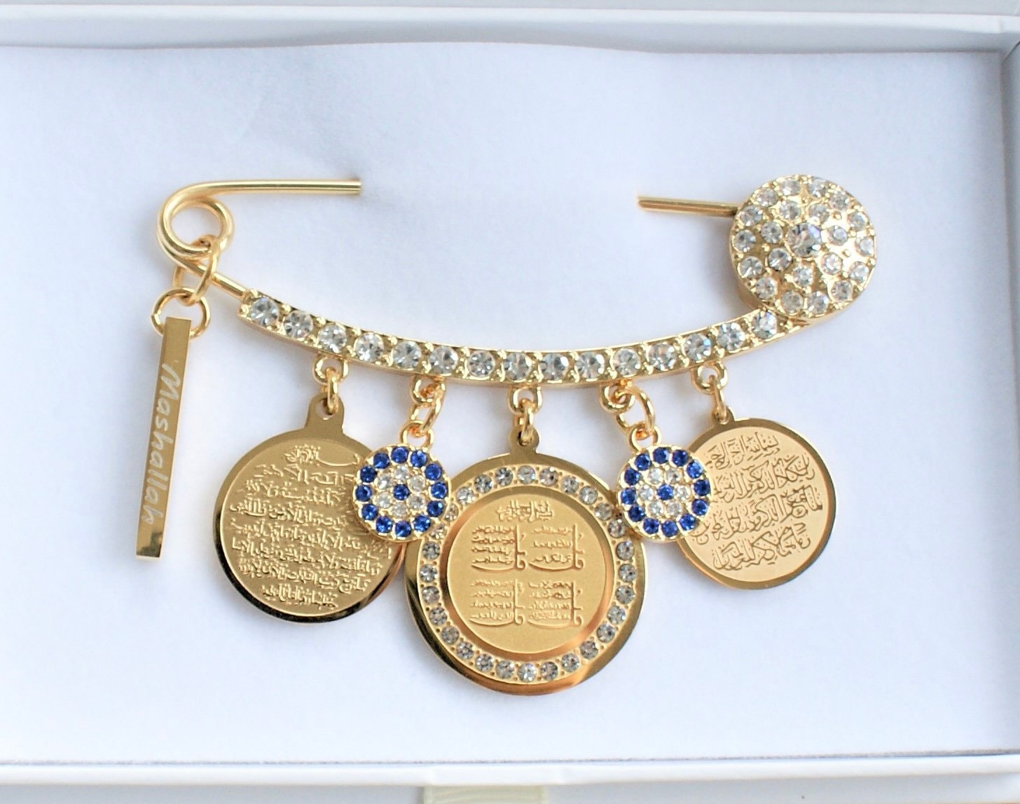 18K Gold Plated Pin, Babypin, Anstecknadel, Mashallah, Ayatul Kursi, Van Yakad, 4Qul, Newborn Gift, Evil Eye, Islamic Gift von MaBabyCH