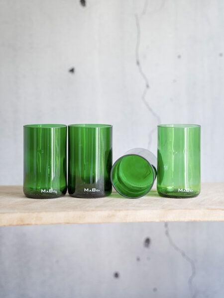 MaBe Trinkglas sustainable - 350ml - Upcycling aus der Weinflasche 4er Set von MaBe