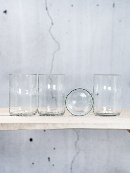 MaBe Trinkglas 450ml - nachhaltige & witzige Geschenkidee - 4er Set von MaBe