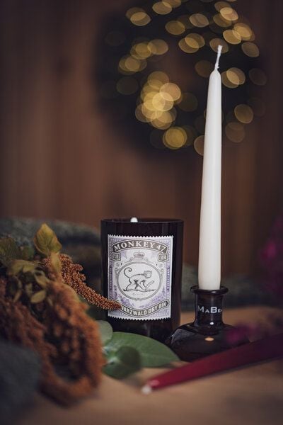 MaBe Set Kerzenständer & Vase - handgefertigtes Upcycling aus der Ginflasche mit dem Affen von MaBe