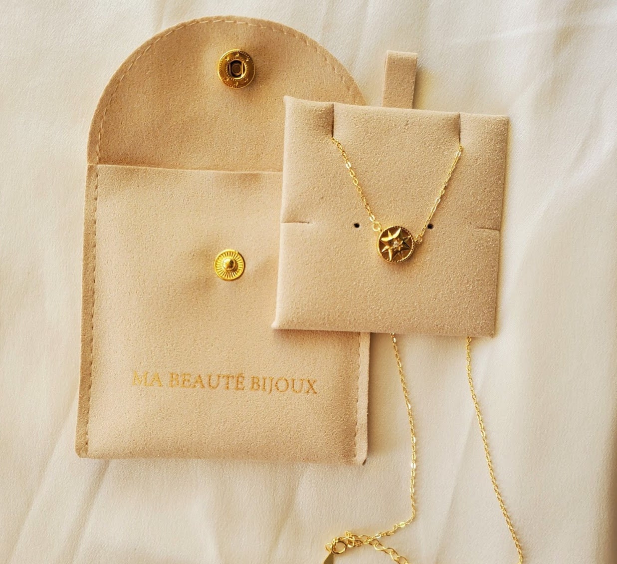 18K Gold Stern Halskette Sterlingsilber Zirkonia Anhänger von MaBeauteBijoux