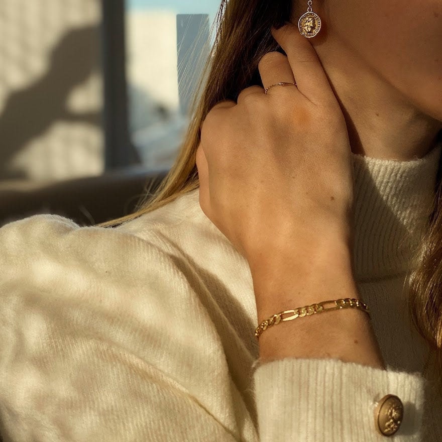 Gold Figaro Armband Sterling Silber Gliederarmband von MaBeauteBijoux