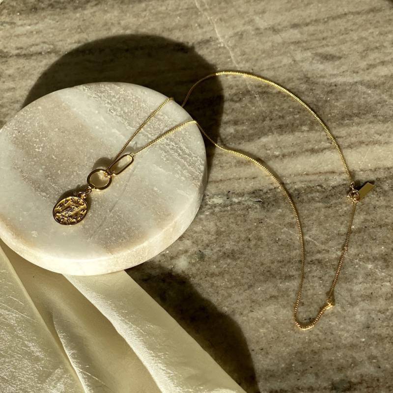 Goldmünze Anhänger 18K Gelbgold Sterling Silber von MaBeauteBijoux