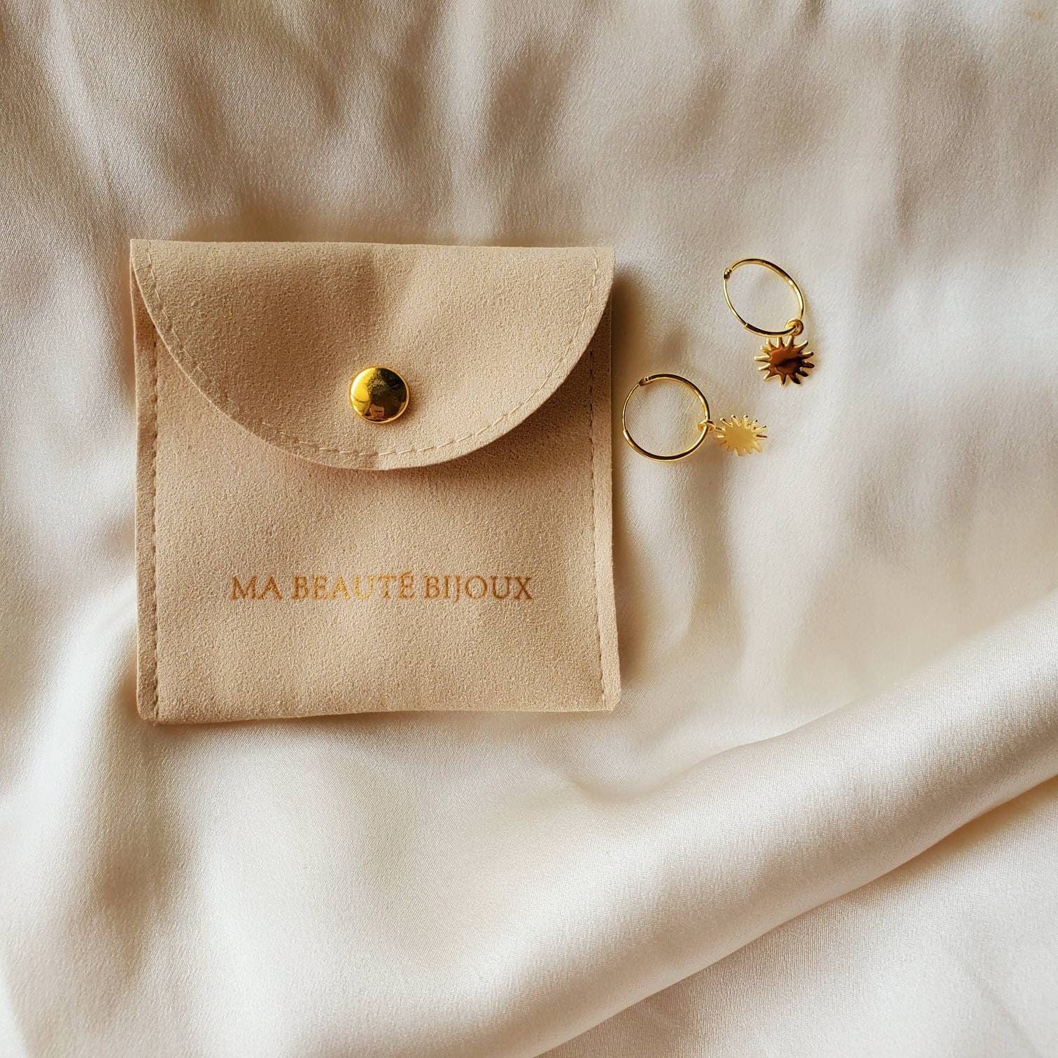 18K Gold Sun Ohrringe Sterling Silber Creolen von MaBeauteBijoux