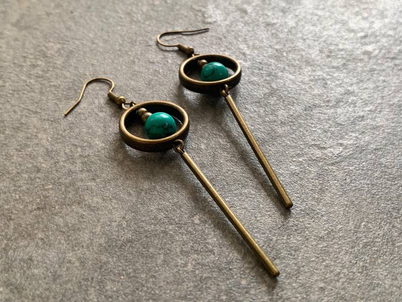 Lange Türkise Hängeohrringe von DieHangLage