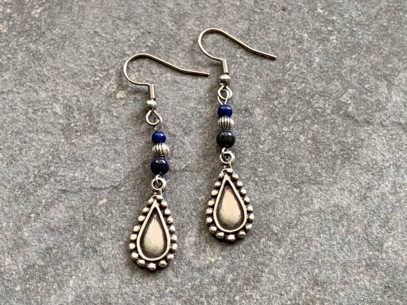 Tropfenohrringe Mit Blauem Lapislazuli von DieHangLage