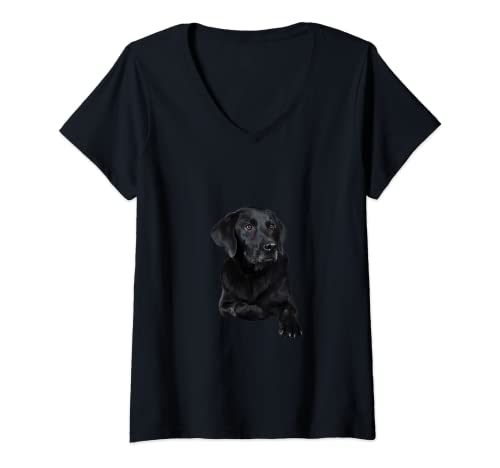 Damen So süßer Schwarzer Labrador, süße Labrador Retriever T-Shirt mit V-Ausschnitt Damen So süßer Schwarzer Labrador, süße Labrador Retriever T-Shirt mit V-Ausschnitt von MaHe Designs Hunde & Labrador