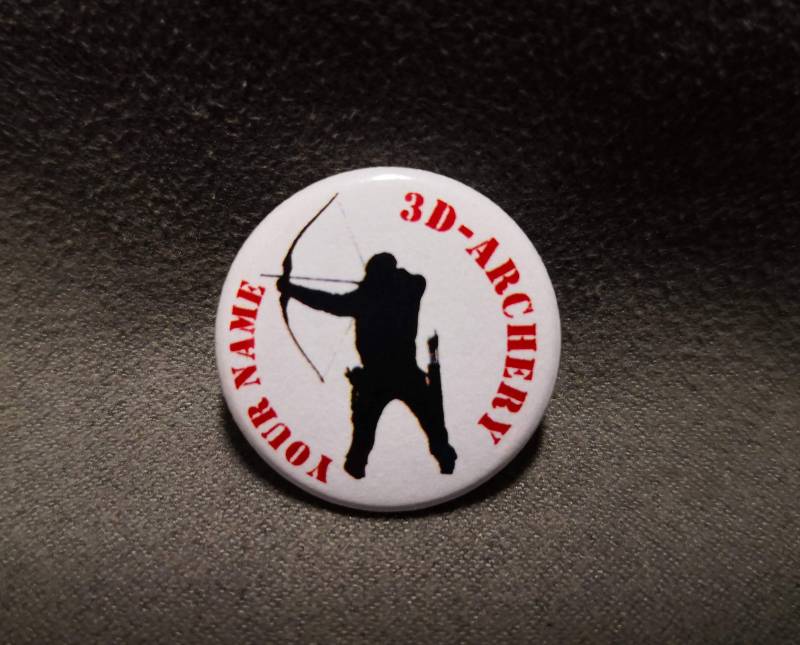2 Stück Archery Button 25mm "3D-Archery" Personalisierbar von MaJaProduktion