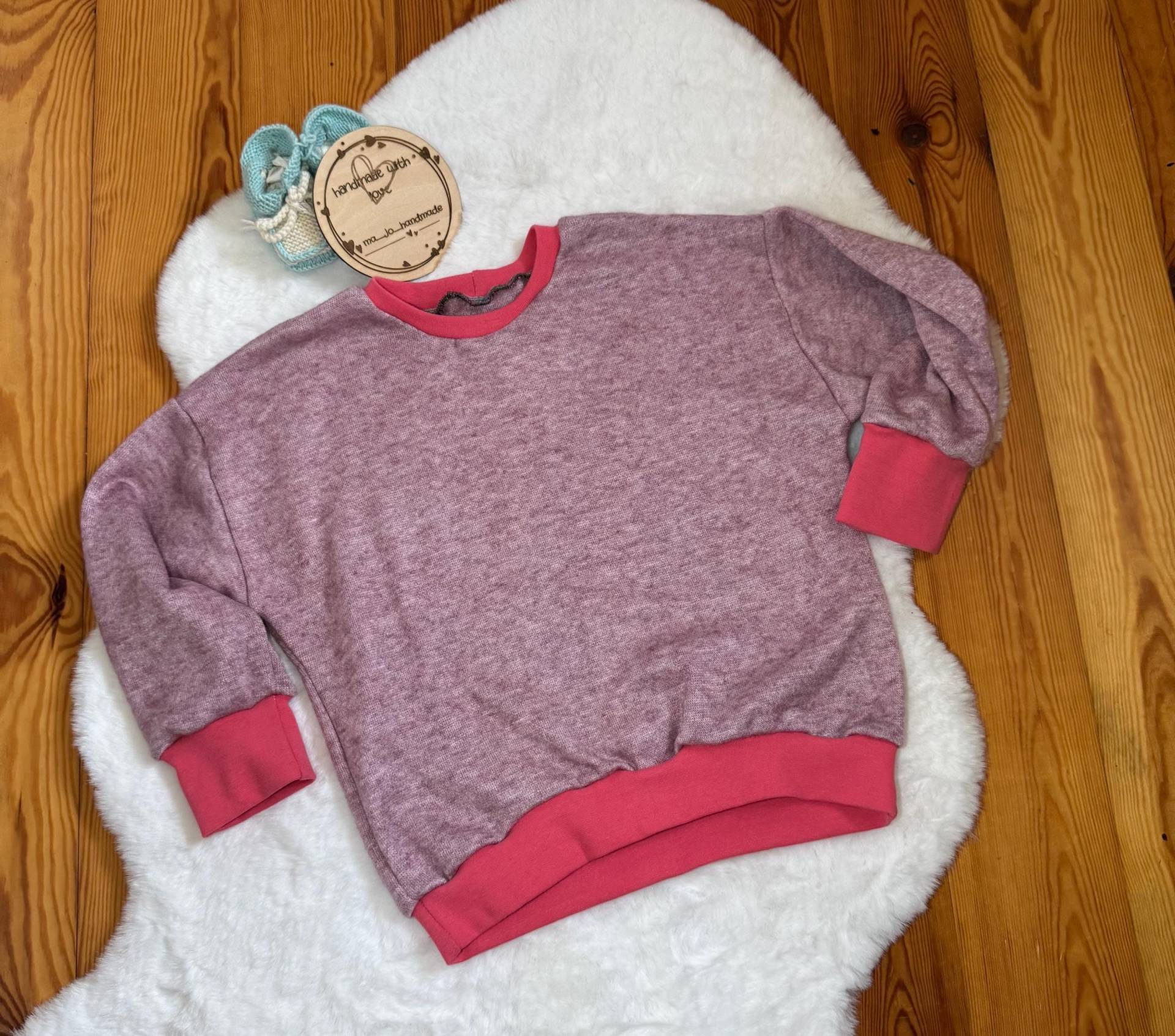 Kinder Pullover Größe 110 | Oversize Look Handgemacht Warmer Strickpullover Mit Bündchen Rosa & Rot Mädchen Kinder Pullover Größe 110 | Oversize Look Handgemacht Warmer Strickpullover Mit Bündchen Rosa & Rot Mädchen von MaJoHandmadeShop