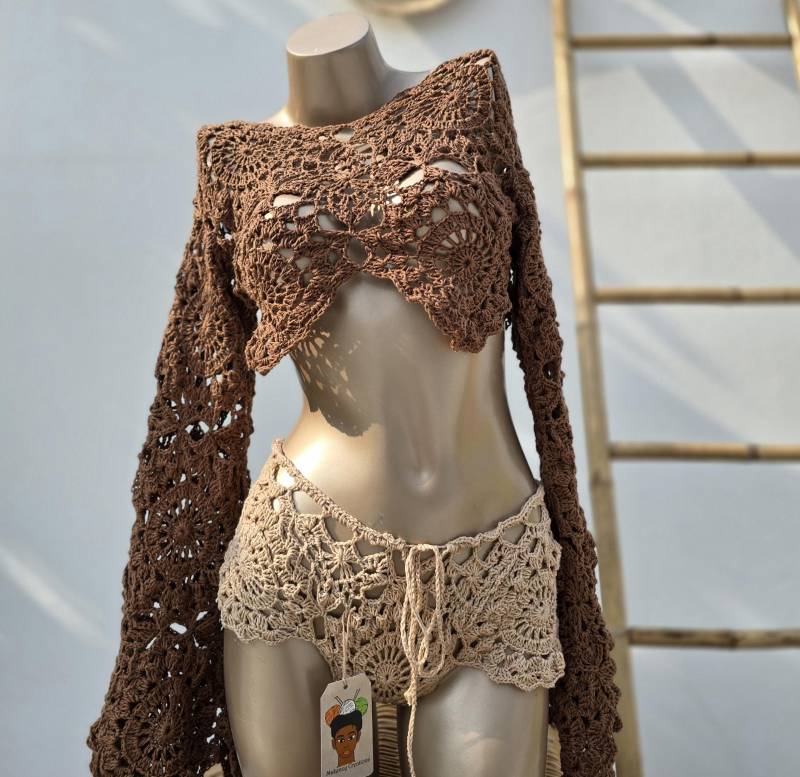 Mandala Mini Shorts, Crochet Beach Beachwear, Booty Häkelshorts von MaKenzyCreations